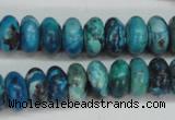 CCO172 15.5 inches 6*12mm rondelle dyed natural chrysotine beads