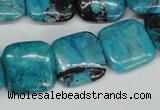 CCO187 15.5 inches 22*22mm square dyed natural chrysotine beads