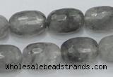 CCQ101 15.5 inches faceted egg-shaped 13*17mm cloudy quartz beads