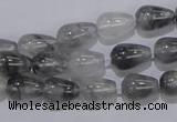 CCQ103 15.5 inches 8*12mm teardrop cloudy quartz beads wholesale