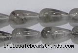 CCQ104 15.5 inches 10*20mm teardrop cloudy quartz beads wholesale