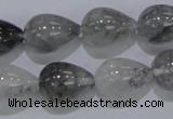 CCQ106 15.5 inches 13*18mm teardrop cloudy quartz beads wholesale