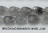 CCQ108 15.5 inches 10*14mm faceted teardrop cloudy quartz beads