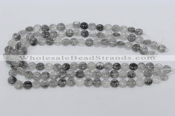 CCQ116 15.5 inches 10mm coin cloudy quartz beads wholesale