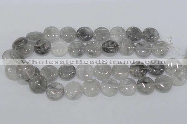 CCQ120 15.5 inches 20mm coin cloudy quartz beads wholesale