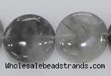 CCQ121 15.5 inches 25mm coin cloudy quartz beads wholesale