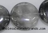 CCQ123 15.5 inches 40mm coin cloudy quartz beads wholesale