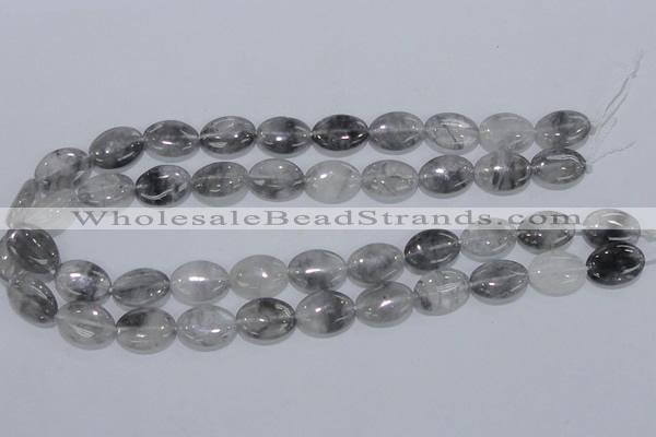 CCQ146 15.5 inches 13*18mm oval cloudy quartz beads wholesale