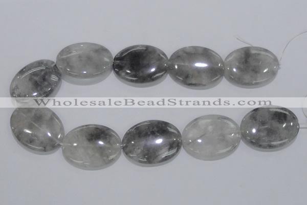 CCQ150 15.5 inches 30*40mm oval cloudy quartz beads wholesale