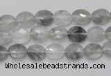 CCQ151 15.5 inches 7*9mm faceted oval cloudy quartz beads wholesale