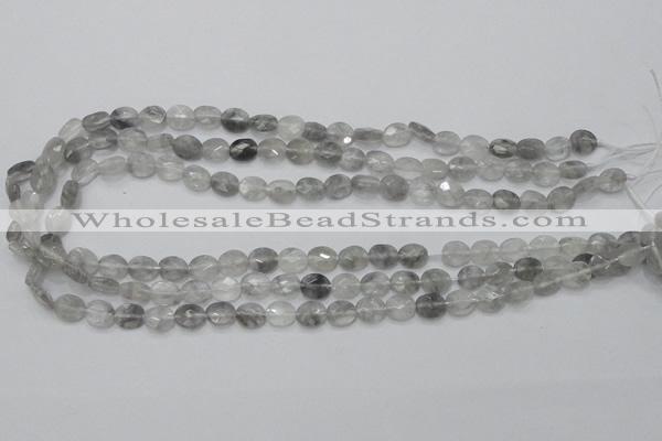 CCQ151 15.5 inches 7*9mm faceted oval cloudy quartz beads wholesale