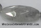 CCQ159 15.5 inches 25*50mm faceted oval cloudy quartz beads wholesale