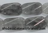 CCQ182 15.5 inches 18*25mm twisted rectangle cloudy quartz beads