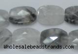 CCQ188 15.5 inches 15*20mm faceted rectangle cloudy quartz beads