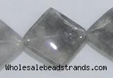 CCQ205 15.5 inches 25*25mm diamond cloudy quartz beads wholesale