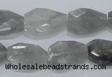 CCQ225 15.5 inches 14*20mm faceted freeform cloudy quartz beads