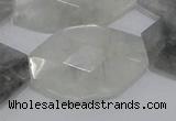 CCQ228 15.5 inches 22*35mm faceted freeform cloudy quartz beads