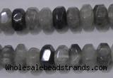 CCQ237 15.5 inches 8*12mm faceted rondelle cloudy quartz beads