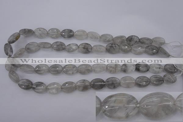 CCQ244 15.5 inches 12*16mm oval cloudy quartz beads wholesale