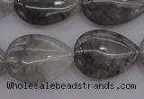 CCQ255 15.5 inches 18*25mm flat teardrop cloudy quartz beads