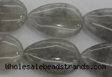 CCQ256 15.5 inches 20*30mm flat teardrop cloudy quartz beads