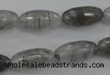 CCQ292 15.5 inches 10*20mm faceted rice cloudy quartz beads