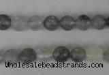 CCQ312 15.5 inches 8mm faceted round cloudy quartz beads wholesale