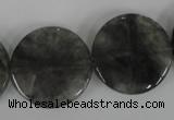 CCQ376 15.5 inches 25mm flat round cloudy quartz beads wholesale