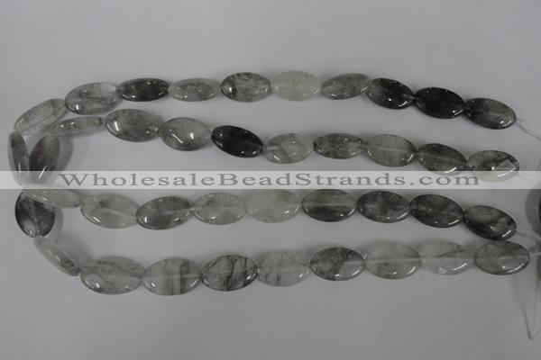 CCQ388 15.5 inches 12*20mm oval cloudy quartz beads wholesale