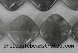 CCQ423 15.5 inches 20*20mm diamond cloudy quartz beads wholesale