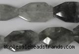 CCQ500 15.5 inches 16*25mm faceted octagonal cloudy quartz beads