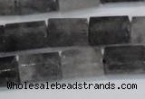 CCQ555 15.5 inches 10*15mm faceted tube cloudy quartz beads