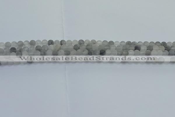 CCQ560 15.5 inches 4mm round matte cloudy quartz beads wholesale