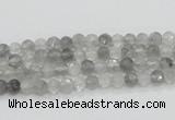 CCQ57 15.5 inches 4mm faceted round cloudy quartz beads wholesale