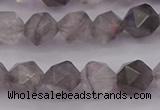 CCQ572 15.5 inches 8mm faceted nuggets cloudy quartz beads