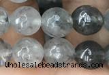 CCQ582 15.5 inches 8mm faceted round cloudy quartz beads wholesale