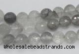 CCQ59 15.5 inches 8mm faceted round cloudy quartz beads wholesale