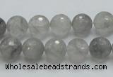 CCQ60 15.5 inches 10mm faceted round cloudy quartz beads wholesale