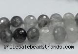 CCQ77 15.5 inches 8*10mm faceted rondelle cloudy quartz beads wholesale