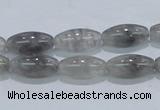 CCQ81 15.5 inches 8*16mm rice cloudy quartz beads wholesale