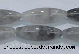 CCQ85 15.5 inches 10*30mm rice cloudy quartz beads wholesale