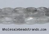 CCQ91 15.5 inches 6*12mm faceted rice cloudy quartz beads wholesale