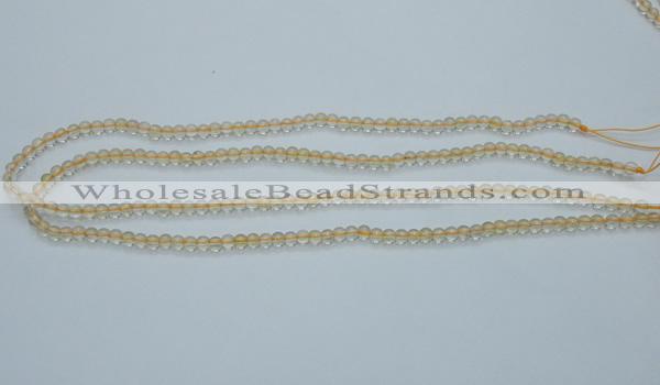 CCR01 15.5 inches 4mm round natural citrine gemstone beads wholesale