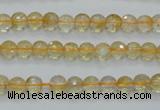 CCR03 15.5 inches 6mm faceted round natural citrine gemstone beads