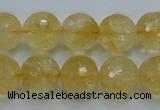 CCR06 15.5 inches 14mm faceted round natural citrine gemstone beads