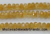 CCR08 15.5 inches 5*8mm faceted rondelle natural citrine gemstone beads