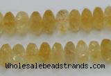 CCR10 15.5 inches 6*12mm faceted rondelle natural citrine gemstone beads