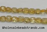 CCR12 15.5 inches 7*7mm faceted square natural citrine gemstone beads