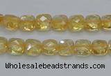 CCR14 15.5 inches 8*8mm faceted square natural citrine gemstone beads