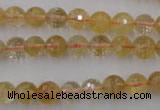 CCR153 15.5 inches 8mm faceted round natural citrine gemstone beads